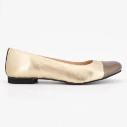 New Ballerines couleur platine embout bronze Femme Femme Ballerines, Slippers