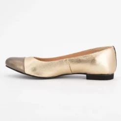 New Ballerines couleur platine embout bronze Femme Femme Ballerines, Slippers