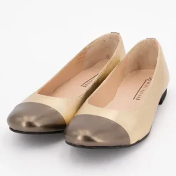 New Ballerines couleur platine embout bronze Femme Femme Ballerines, Slippers