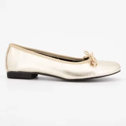 Online Ballerines gold cuir avec noeuds Femme Femme Ballerines, Slippers