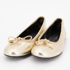 Online Ballerines gold cuir avec noeuds Femme Femme Ballerines, Slippers
