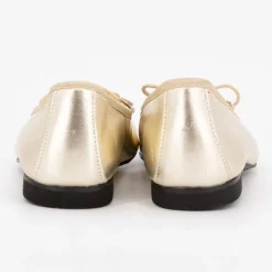 Online Ballerines gold cuir avec noeuds Femme Femme Ballerines, Slippers