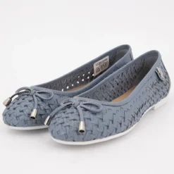 Hot Ballerines julia tissées logo écusson relief Femme Femme Ballerines, Slippers