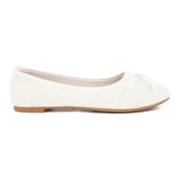 New Ballerines tissu apolina effet crochet avec noeud Femme Femme Ballerines, Slippers