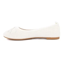 New Ballerines tissu apolina effet crochet avec noeud Femme Femme Ballerines, Slippers