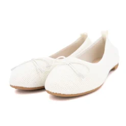 New Ballerines tissu apolina effet crochet avec noeud Femme Femme Ballerines, Slippers