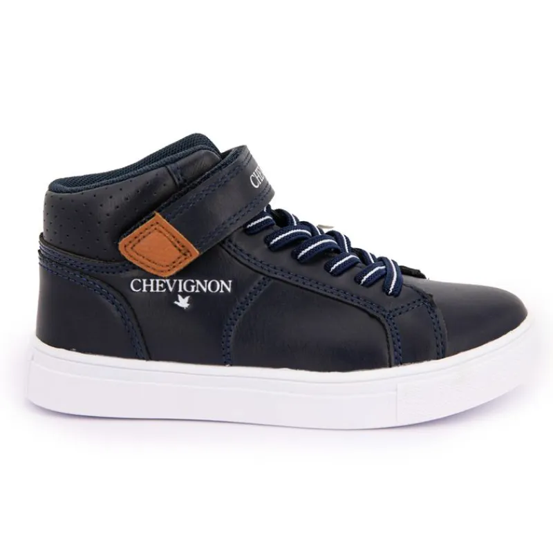 Discount Basket Montante à Velcro et Lacets Marine Enfant Enfant Chaussures Garçon|Chaussures Fille