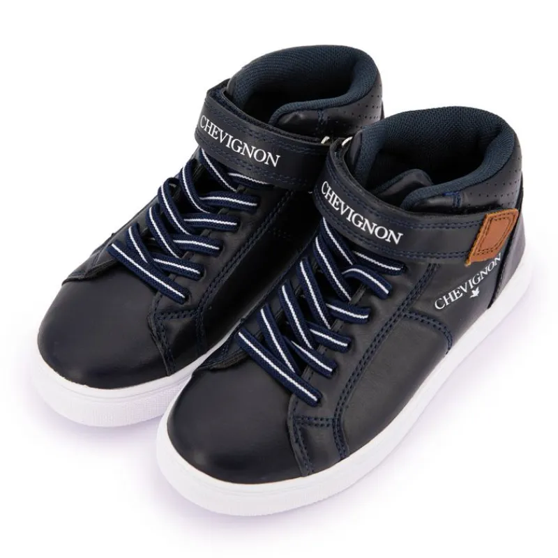 Discount Basket Montante à Velcro et Lacets Marine Enfant Enfant Chaussures Garçon|Chaussures Fille