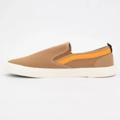 Baskets à enfiler tissu uni semelle blanche Homme Homme Baskets, Sneakers