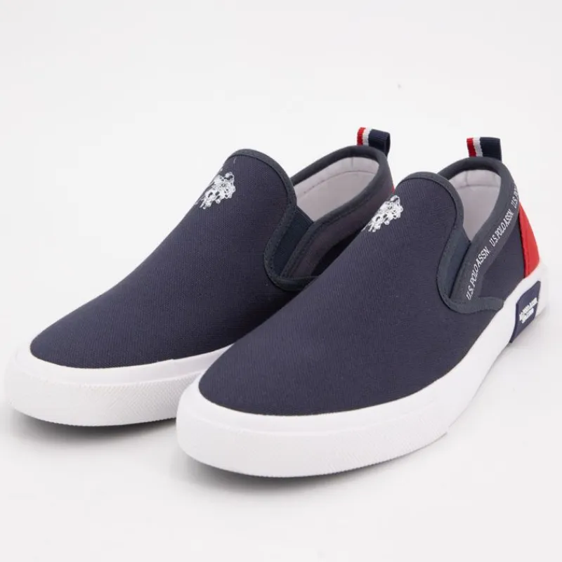 Sale Baskets à enfiler tissu uni semelle blanche Homme Homme Baskets, Sneakers