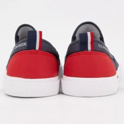 Sale Baskets à enfiler tissu uni semelle blanche Homme Homme Baskets, Sneakers