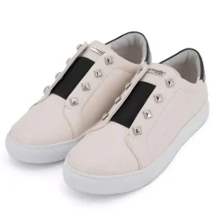 Sale Baskets basses cuir lisse Linda blanc Femme Femme Baskets, Sneakers