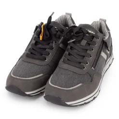 Discount Baskets basses en toile avec fermeture éclair tissu chiné Homme Homme Baskets, Sneakers