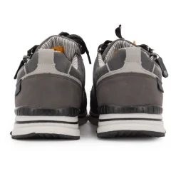 Discount Baskets basses en toile avec fermeture éclair tissu chiné Homme Homme Baskets, Sneakers