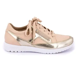 Hot Baskets bicolore dorée avec fermeture éclair Femme Femme Baskets, Sneakers