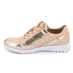 Hot Baskets bicolore dorée avec fermeture éclair Femme Femme Baskets, Sneakers