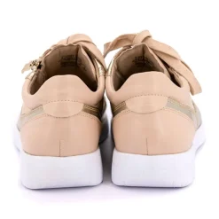 Hot Baskets bicolore dorée avec fermeture éclair Femme Femme Baskets, Sneakers