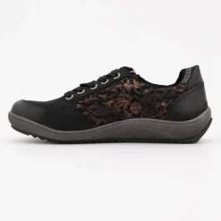 Baskets black zippée imprimé fleurs Femme Femme Baskets, Sneakers