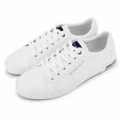 Hot Baskets hes en toile liseré bleu et rouge Homme Homme Baskets, Sneakers