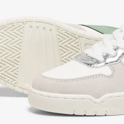 New Baskets blanches Swift argenté brillant Femme Femme Baskets, Sneakers