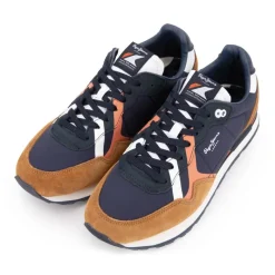 Baskets brit road bleu marine suédine avec lacets bleus Homme Homme Baskets, Sneakers