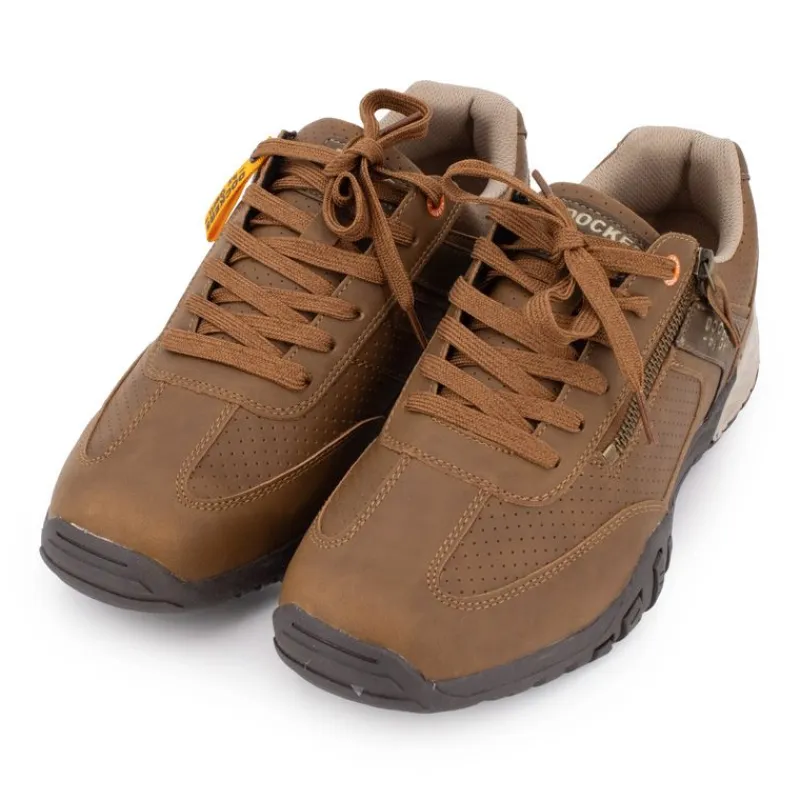 New Baskets cognac zippée avec lacets Homme Homme Baskets, Sneakers