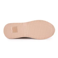 Baskets cuir à paillettes argentées avec zip Femme Femme Baskets, Sneakers