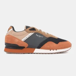 Clearance Baskets cuir london grade camel lacets beiges Homme Homme Baskets, Sneakers