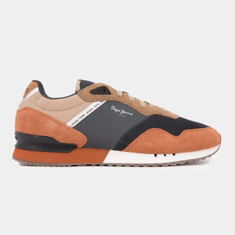 Clearance Baskets cuir london grade camel lacets beiges Homme Homme Baskets, Sneakers