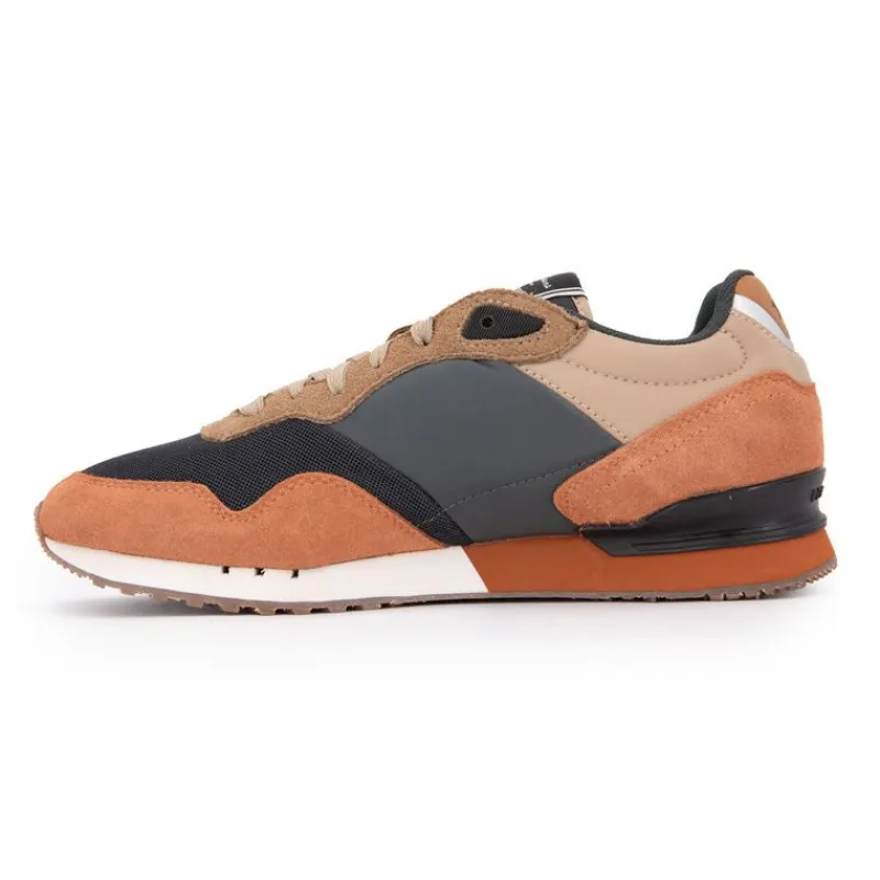 Clearance Baskets cuir london grade camel lacets beiges Homme Homme Baskets, Sneakers