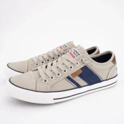 New Baskets de ville souple tissu gris à lacets Homme Baskets, Sneakers