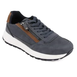 Baskets effet daim avec zips semelle blanche Homme Homme Baskets, Sneakers