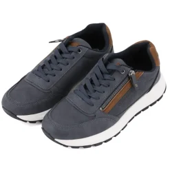 Baskets effet daim avec zips semelle blanche Homme Homme Baskets, Sneakers