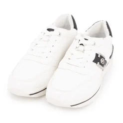 Clearance Baskets en toile hes avec logo doré Femme Femme Baskets, Sneakers