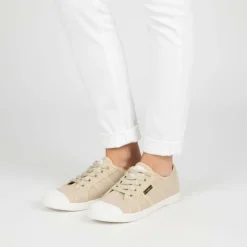 Best Baskets en toile cloruni couleur sable lacets blancs Femme Femme Baskets, Sneakers