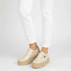 Baskets espadrille mode cosmic léopard à lacets Femme Femme Baskets, Sneakers