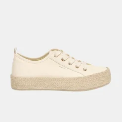 Online Baskets espadrilles en toile couleur unie Femme Femme Baskets, Sneakers