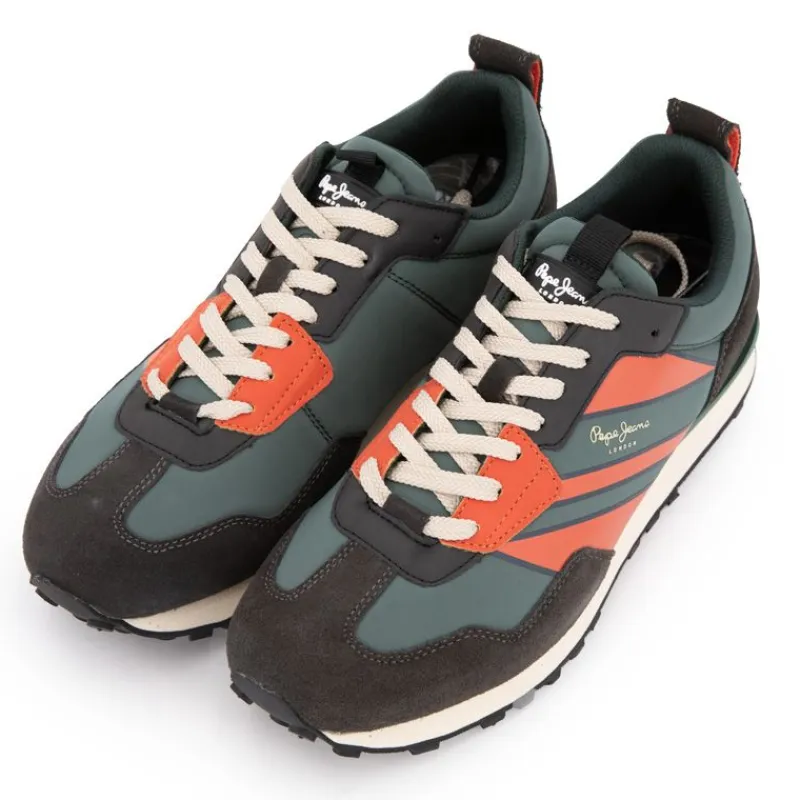 Online Baskets foster cuir évolution avec rayures Homme Homme Baskets, Sneakers