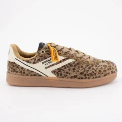 Best Baskets imprimé léopard à poils lacets beiges Femme Femme Baskets, Sneakers