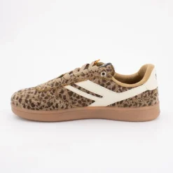 Best Baskets imprimé léopard à poils lacets beiges Femme Femme Baskets, Sneakers