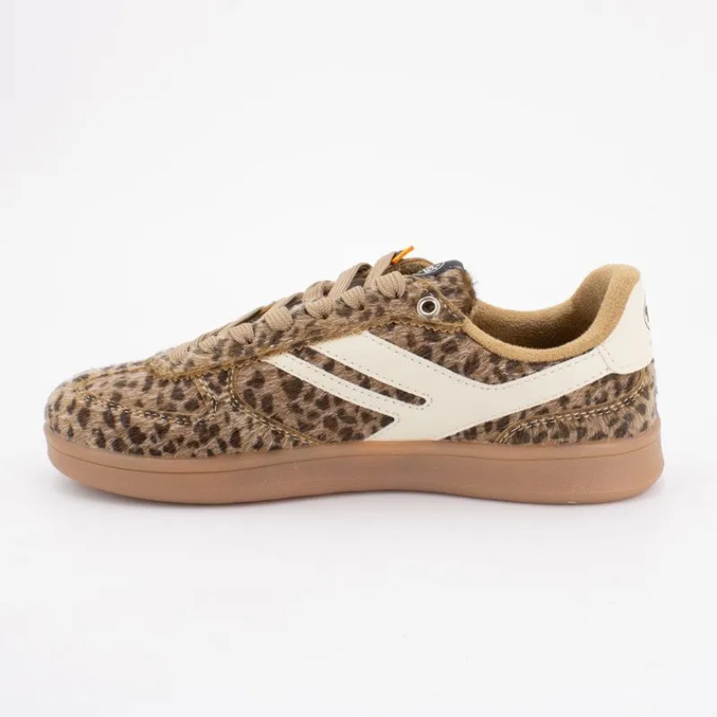 Best Baskets imprimé léopard à poils lacets beiges Femme Femme Baskets, Sneakers