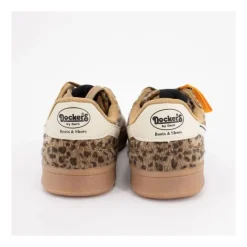 Best Baskets imprimé léopard à poils lacets beiges Femme Femme Baskets, Sneakers