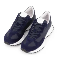 Hot Baskets jean bleu marine en cuir Femme Femme Baskets, Sneakers