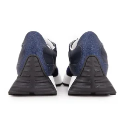 Hot Baskets jean bleu marine en cuir Femme Femme Baskets, Sneakers