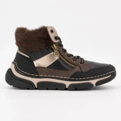 Online Baskets montantes à lacets black mokka fausse fourrure Femme Homme Baskets, Sneakers