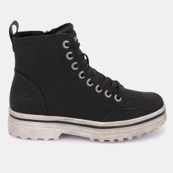 New Baskets montantes à lacets zippées semelle crantée blanche usée Femme Femme Baskets, Sneakers|Boots, Bottines