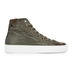 Online Baskets montantes argentée et camouflage Femme Femme Baskets, Sneakers