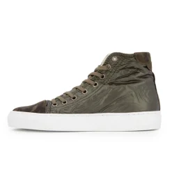 Online Baskets montantes argentée et camouflage Femme Femme Baskets, Sneakers