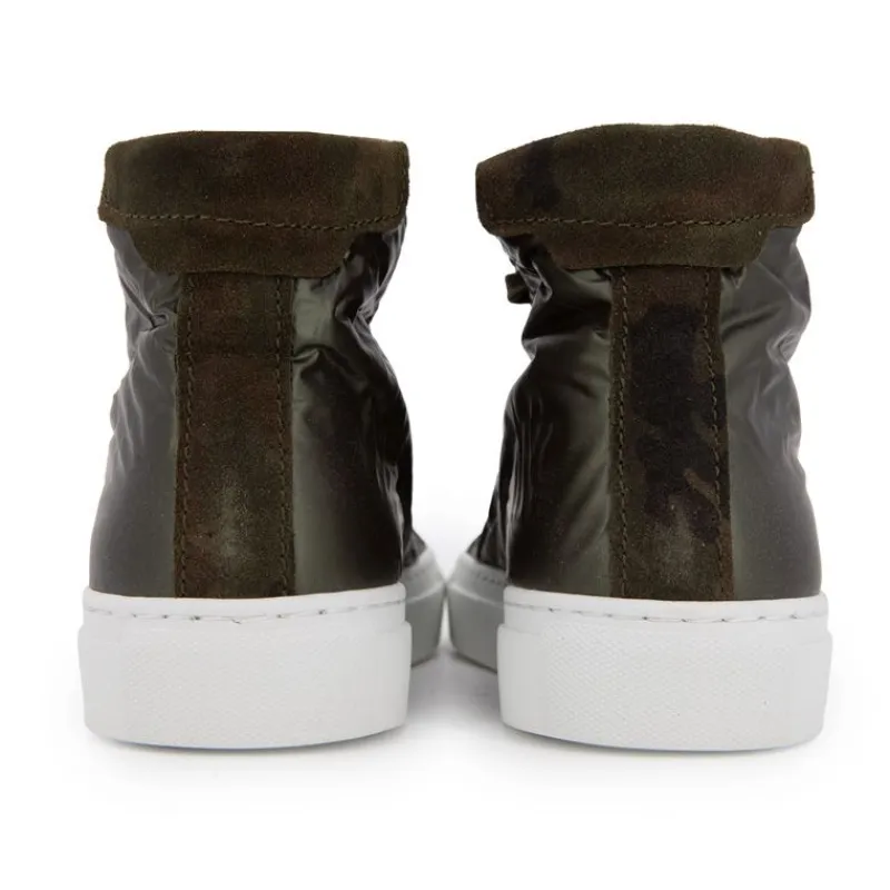 Online Baskets montantes argentée et camouflage Femme Femme Baskets, Sneakers