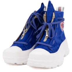 Hot Baskets montantes cuir semelle épaisse blanc Femme Femme Baskets, Sneakers